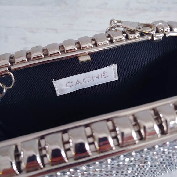 Caché Rhinestone Hardcover Clutch with Strap - Picture 9 of 16